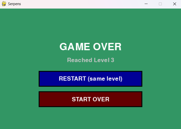 Serpens Game Over & Checkpoint
